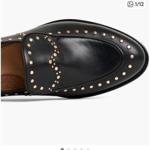 Chic Black Loafers with Gold Studs - The Office Of Angela Scott